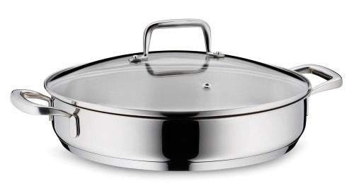 KELA Servierpfanne Flavoria Edelstahl 18/10 silber glänzend 6,0cm 28,0cmØ