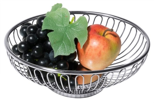 Brot-/ Obstkorb, oval aus Edelstahl 18/10, hochglänzend, hochwertige Ausführung, schwere Qualität Größe: 20 cm x 15 cm, Höhe: 6 cm