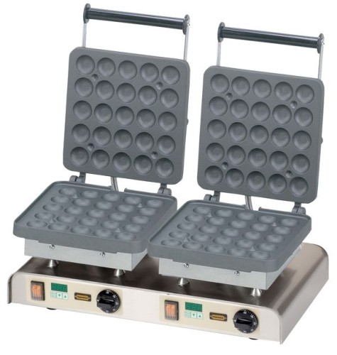 NEUMÄRKER Waffeleisen Waffelbällchen II mit 2 Digitaltimern, Aluminiumplatten beschichtet 610x340x250 mm