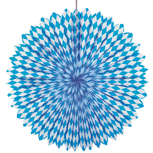 Dekofächer Ø 75 cm "Bayrisch Blau" schwer entflammbar von PAPSTAR