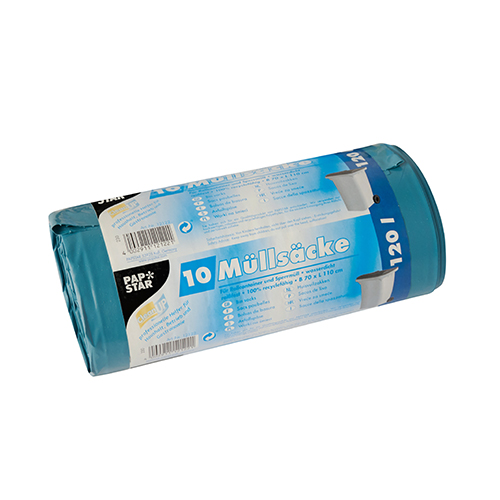 10 Müllsäcke, LDPE 120 l 110 cm x 70 cm blau von Starpak