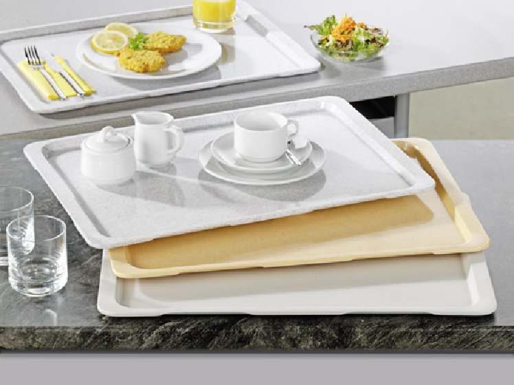 Tablett EASY Euronorm EN 1/1, Farbe: granit, aus glasfaserverstärktem Polyesterharz, Länge: 53 cm, Breite: 37 cm, Höhe: 1,6 cm