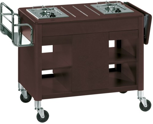 ETERNASOLID® Flambierwagen DRAGON - Wengé, 2 getrennte Brenner