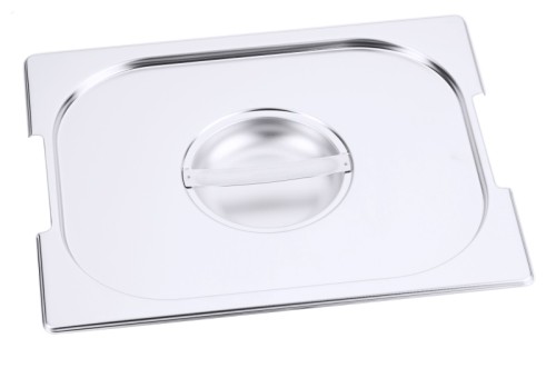 GN-Deckel für Serie 7200 mit Aussparung für Fallgriffe, aus Edelstahl 18/10, seidenmatt poliert, mit Griffmulde GN: 1/2 [GN-Systemmaße