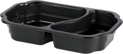 Duni PP Schale Take-Away 215 x 148 x 47 mm Schwarz 2-Teilung, 332 Stk/Krt (1 x 332 Stk)