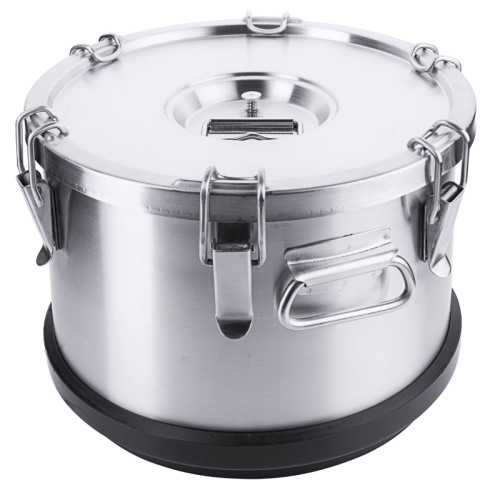 Transportbehälter, isoliert mit Gummischutzring, aus Edelstahl 18/10, doppelwandig, seidenmatt gebürstet, mit