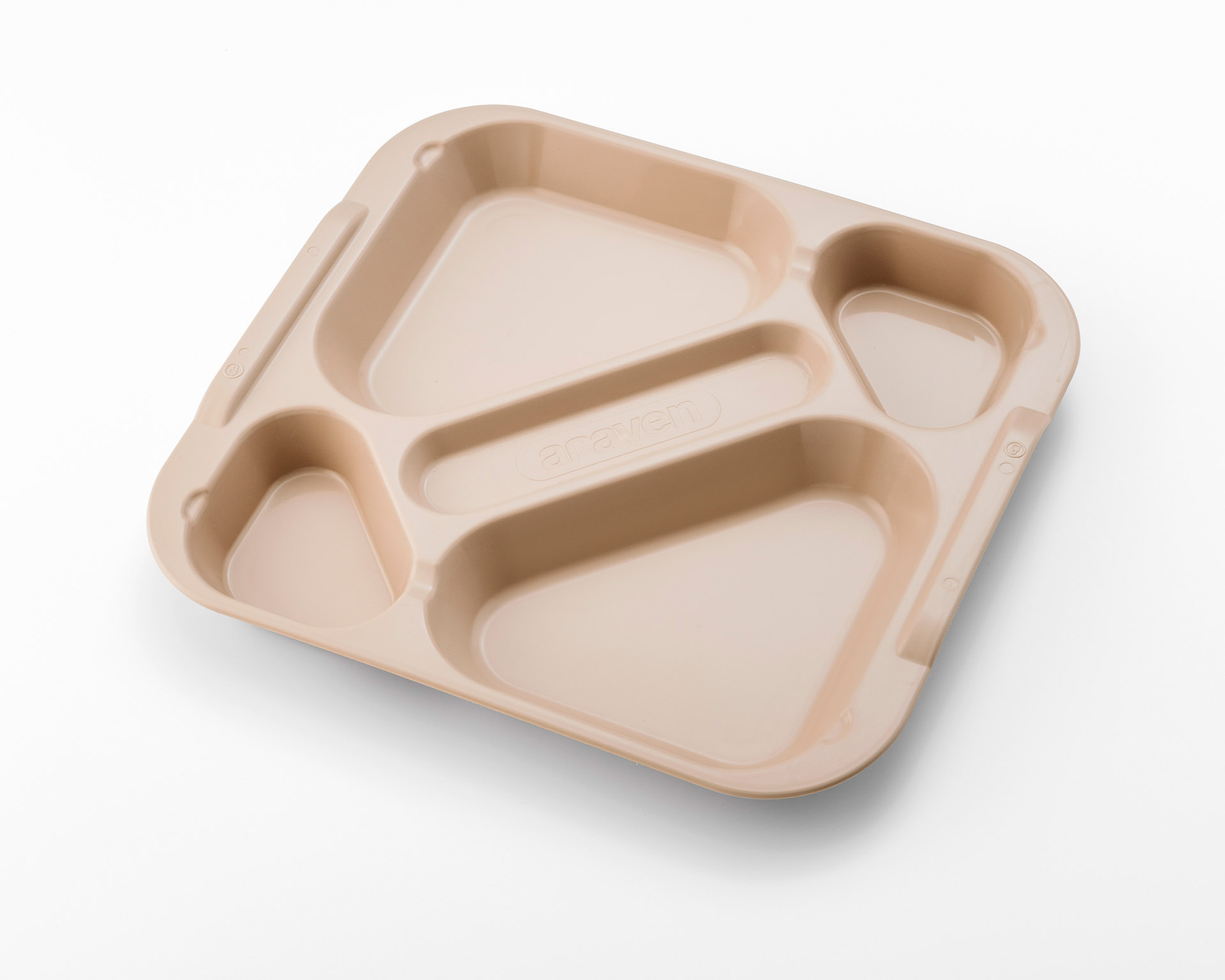 ARAVEN Tablett 370x334mm aus Polypropylen mit 5 Abteilen, beige