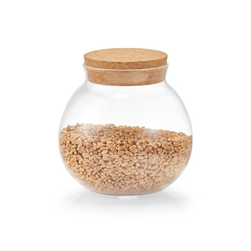 Vorratsglas, Glas; Kork, Ø10,3x10,3 cm. Farbe: transparent. Fassungsvermögen: 500 ml. Mit diesem Vorratsglas wird das Aufbewahren zur Kleinigkeit!