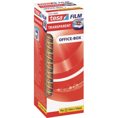 tesa® Klebefilm tesafilm® transparent Office-Box 15 mm x 33 m (B x L) nicht beidseitig klebend ohne Lösungsmittel Polypropylen/Acrylat 10