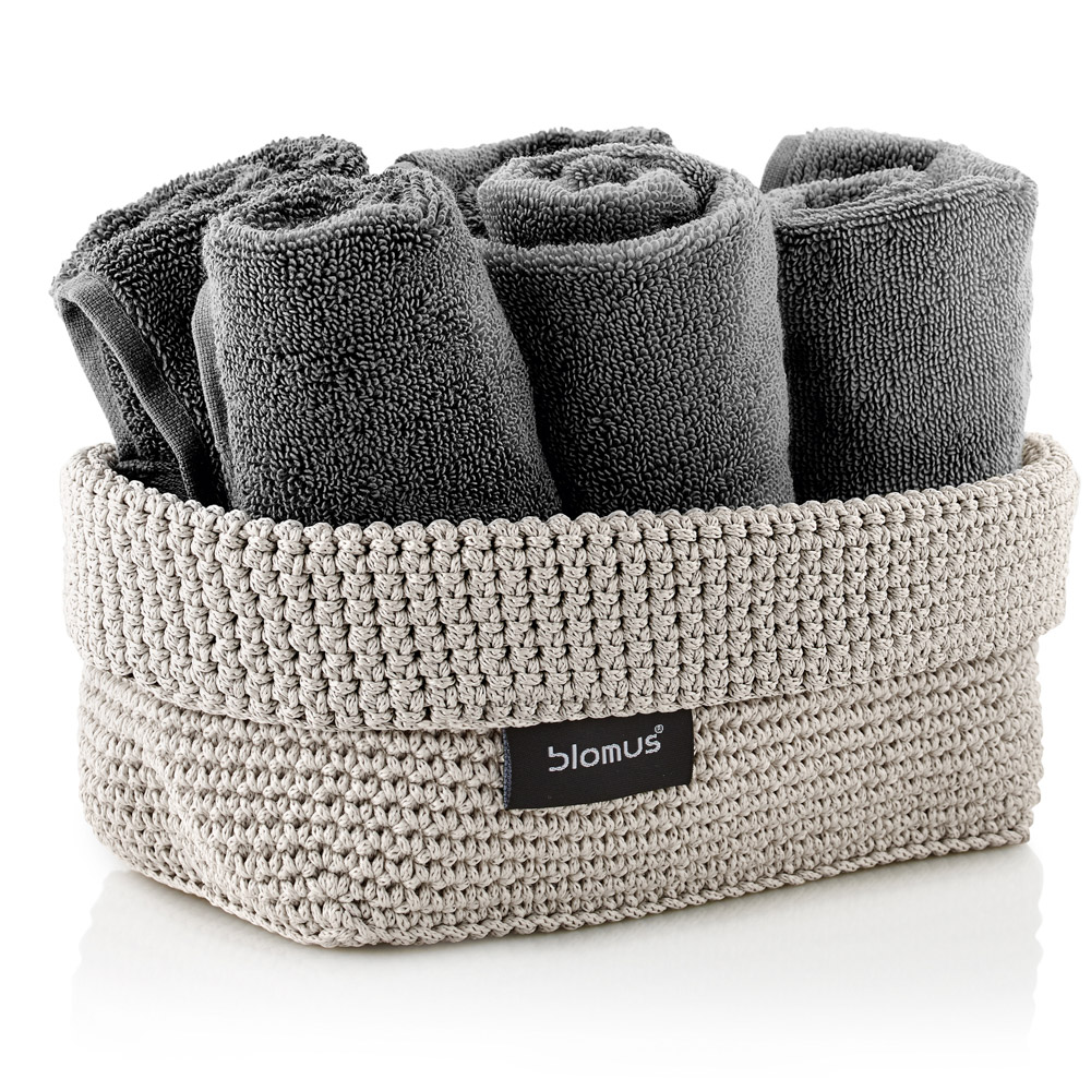 Häkelkorb -TELA- Sand - Size L. Material: Kunstfaser. Von Blomus.