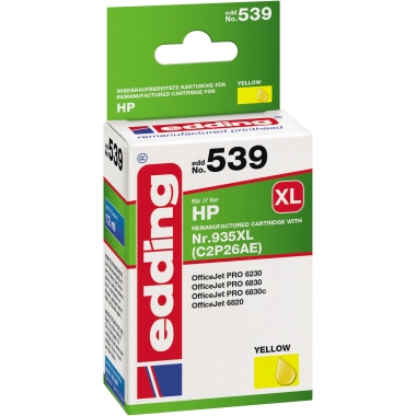 edding Tintenpatrone HP 935XL EDD-539 gelb 12ml, Verwendung für Druckertyp: HP OfficeJet 6820, Pro 6230, -6830,