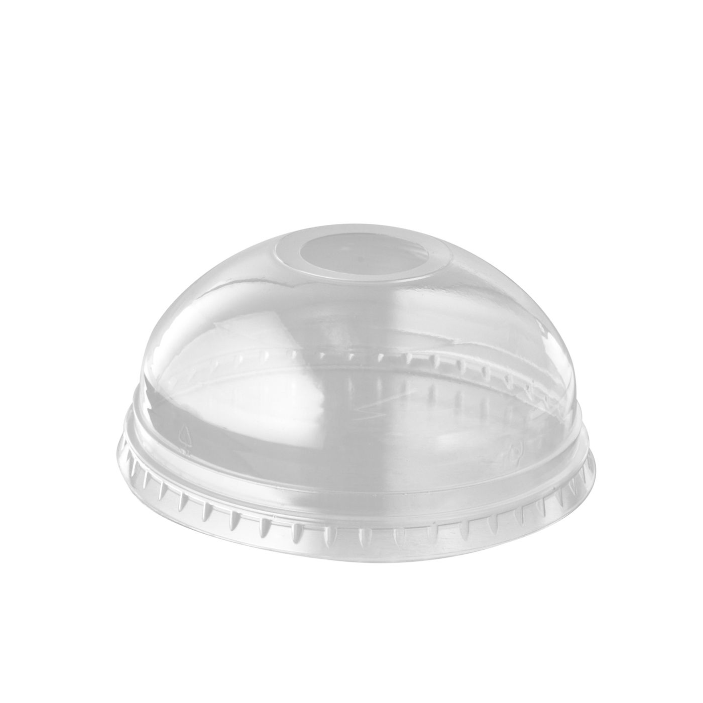 50 Dom-Deckel "Hurricane", PET rund Ø 9,5 cm · 4,5 cm glasklar mit Lochung von Starpak