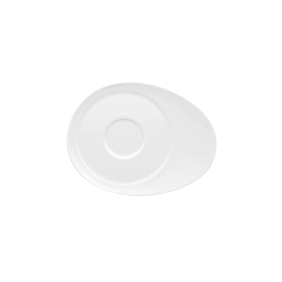 Untertasse oval 14 cm x 11 cm - Form: Universo - weiss - aus Porzellan. Hersteller: Eschenbach.