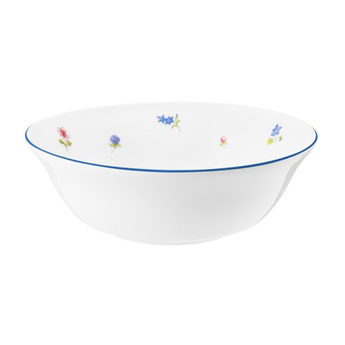 Seltmann Schüssel rund 18 cm, rund, Form: Community, Dekor: 57390 Streublume blaue Linie, hohe Kantenschlagfestigkeit, Made in Germany