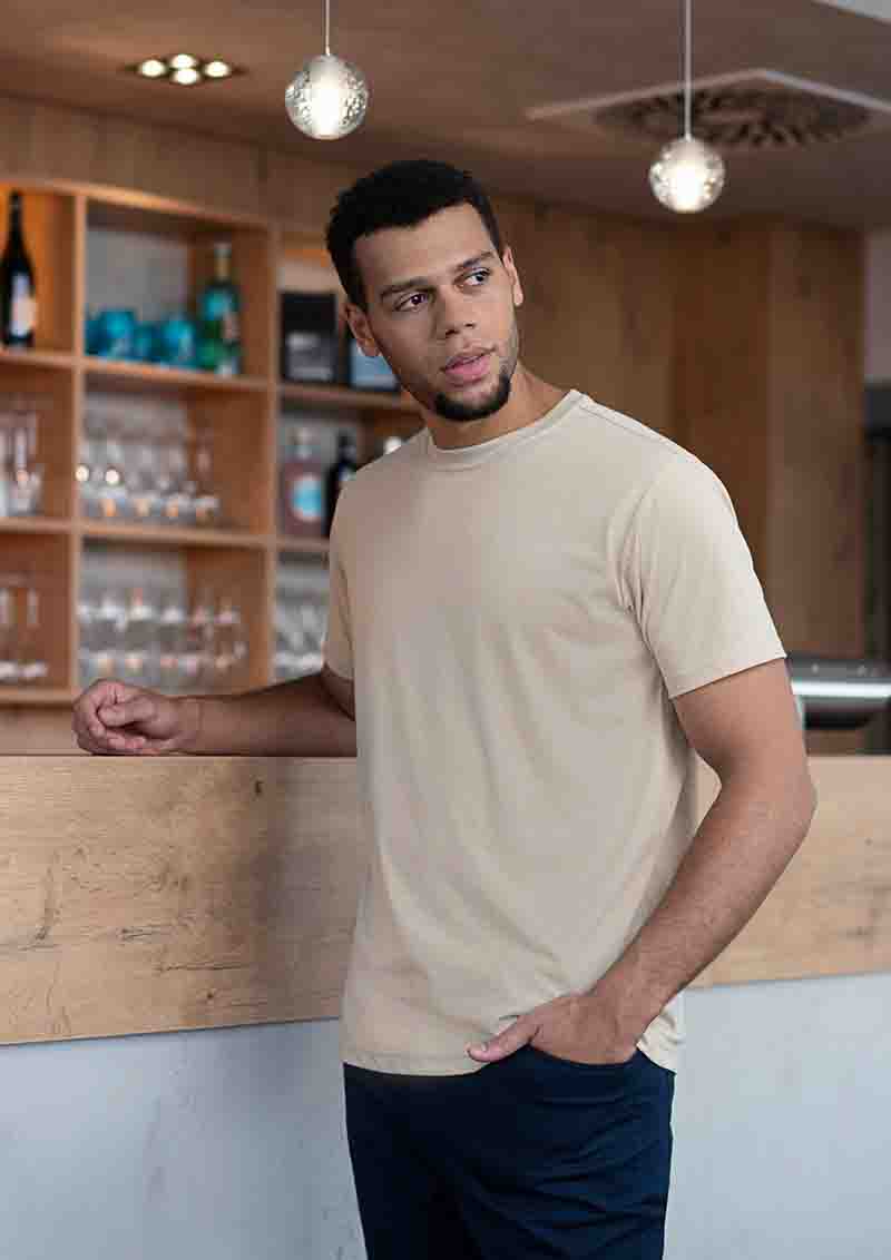 Herren Workwear T-Shirt Casual-Flair, aus nachhaltigem Material , GR. 4XL , Farbe: sand , von Karlowsky