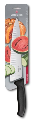 Victorinox SwissClassic Tranchiermesser, Kullenschl., 25cm, schwarz, auf Blister