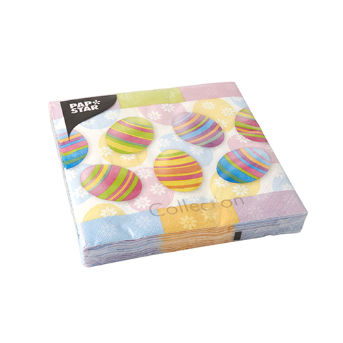 20 Servietten, 3-lagig 1/4-Falz 33 cm x 33 cm "Egg Hunt" von PAPSTAR