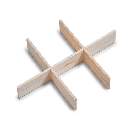 Zeller Fächer-Einteilung f. 13145, 6 Fächer, Kiefer 37x27x6,5 cm