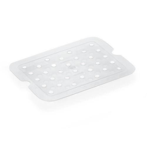 GN 1/2 Einlegeboden, BPA frei, Deckel fest schließend, Behälter und Deckel können mit HACCP Clips farbig markiert werden, mit Skalierung.