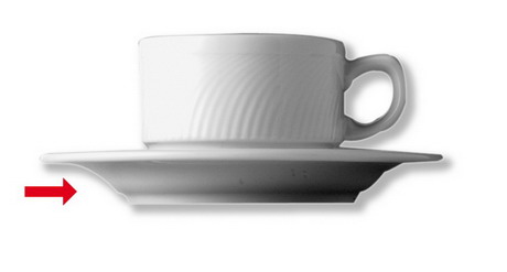 Kombi-Untertasse - Durchmesser 16,0 cm - Form SWING TIME - uni weiß - ohne Obertasse