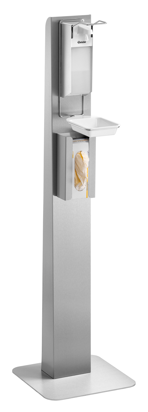 Bartscher Hygienesäule DH1 1460 | Abtropfschaleintegriert: Nein | Maße: 40 x 40 x 146,2 cm.Gewicht: 10,2 kg