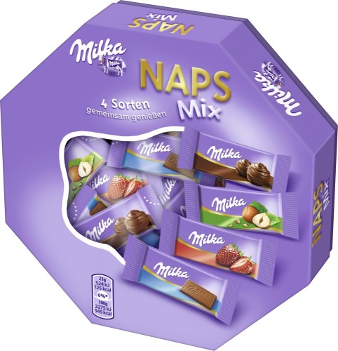 Milka Naps Mix, Naps aus Schokolade, 4 Sorten 138G