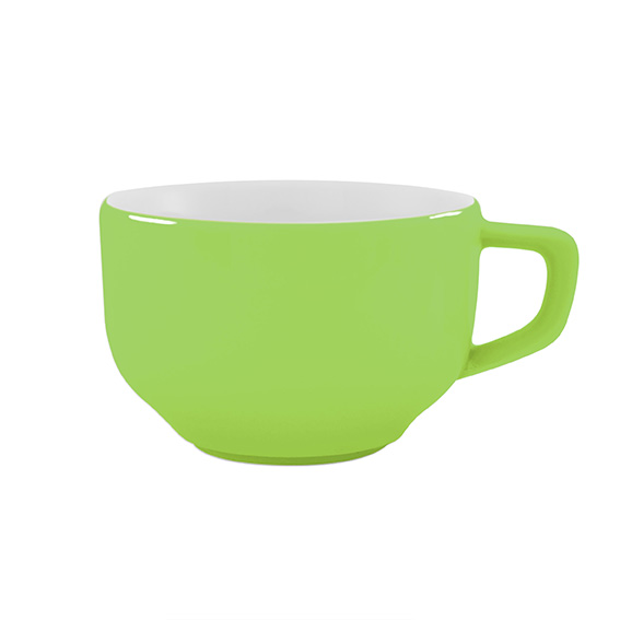 Obertasse 0,26 l - Form: Baristar - Dekor 78884, hellgrün - aus Porzellan. Hersteller: Eschenbach., "Made in Germany".