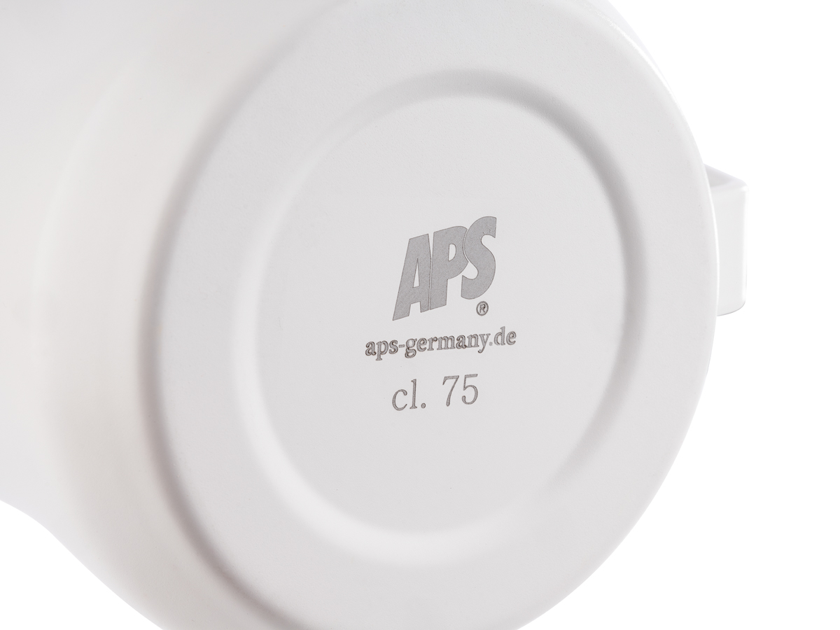 Milch- / Universalkanne, Ø 9,5 cm, H: 11,5 cm, 18/10 Edelstahl, weiß, pulverbeschichtet, 0,75 Liter