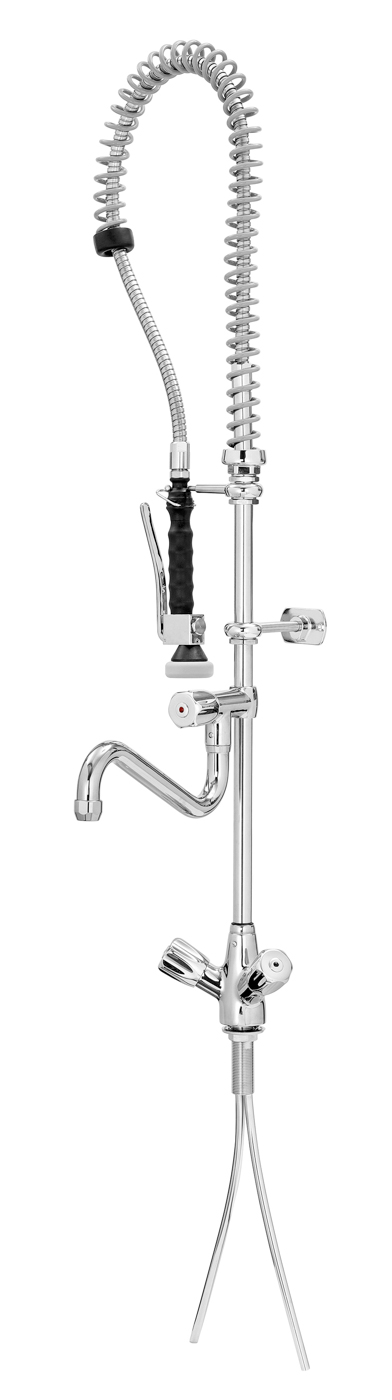 Bartscher Zweigriffmischer 26L-1801B | Durchflussbei 3 bar: Auslaufmenge: 16 L / Min.,Strahlregler: 26 L / Min | 51,5 x 41,5 x 1430