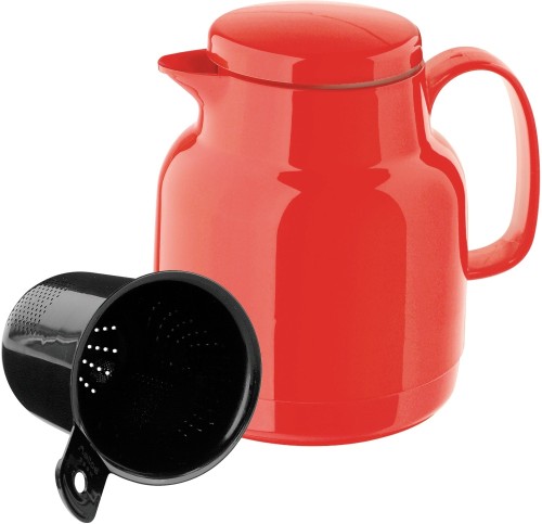 Helios Isolierkanne Mondo mit Teesieb 1,0 l rot