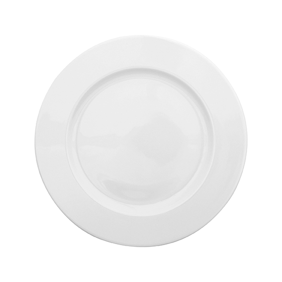 Teller flach 26 cm - Form: Table Selection -, weiss - aus Porzellan. Hersteller: Eschenbach., "Made in Germany".