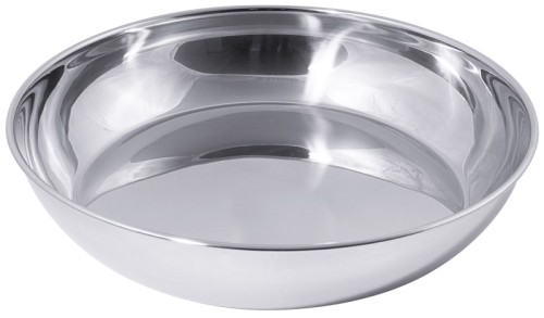 Meeresfruchtschale aus hochglänzendem Edelstahl 18/10, mit gebördeltem Rand, schwere Qualität Volumen: 5 l, Durchmesser: 36 cm, Höhe: