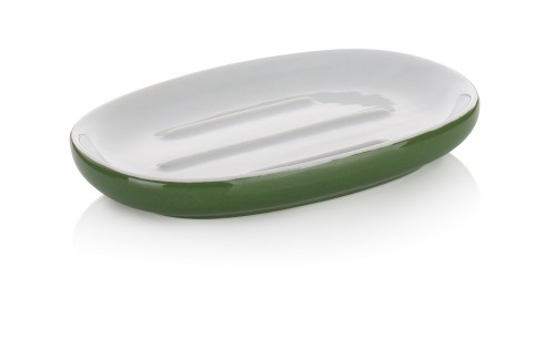 Seifenschale Isabella Keramik blattgrün 13,5x8,5x2,0 cm von Kela