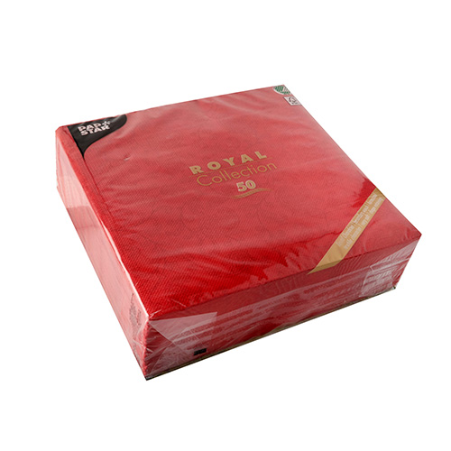 PAPSTAR 50 Servietten "ROYAL Collection" 1/4-Falz 48 cm x 48 cm rot "Ornaments"