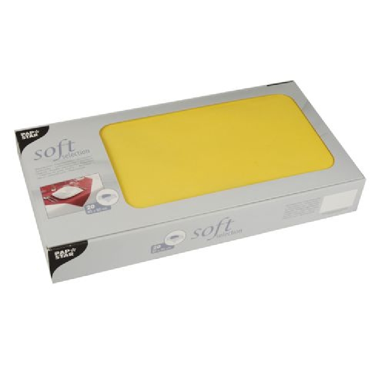 20 Mitteldecken, stoffähnlich, Vlies "soft selection" 80 cm x 80 cm gelb von Starpak