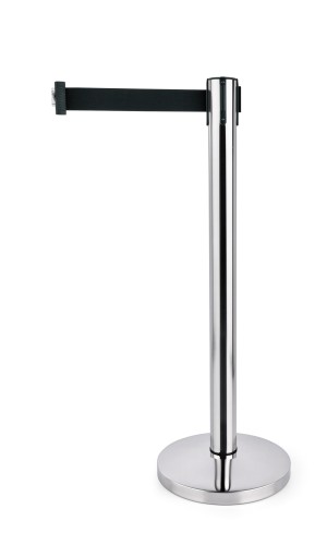 Abgrenzungspfosten PERSONENLEITSYSTEM SERIE LIGHTFLEX. Edelstahl, › Gurtanschlüsse mit 4