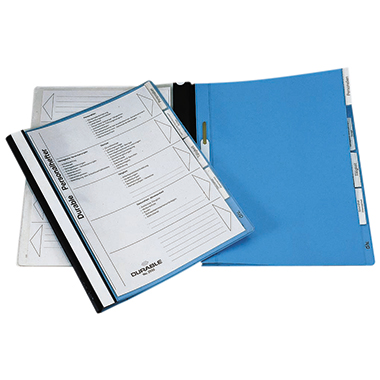 DURABLE Personalhefter DIN A4 mit transparentem Vorderdeckel mit Beschriftungsfeld Hartfolie blau