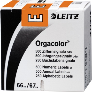 Leitz Buchstabensignal Orgacolor® Orgacolor Registratursysteme E selbstklebend Kunstdruckpapier orange