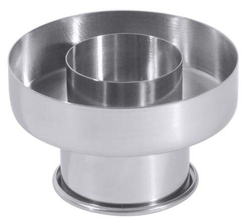 Donut-Ausstecher aus Edelstahl 18/10 Durchmesser außen: 8 cm, Durchmesser innen: 4 cm, Höhe innen: 2 cm, Gesamthöhe: 5 cm
