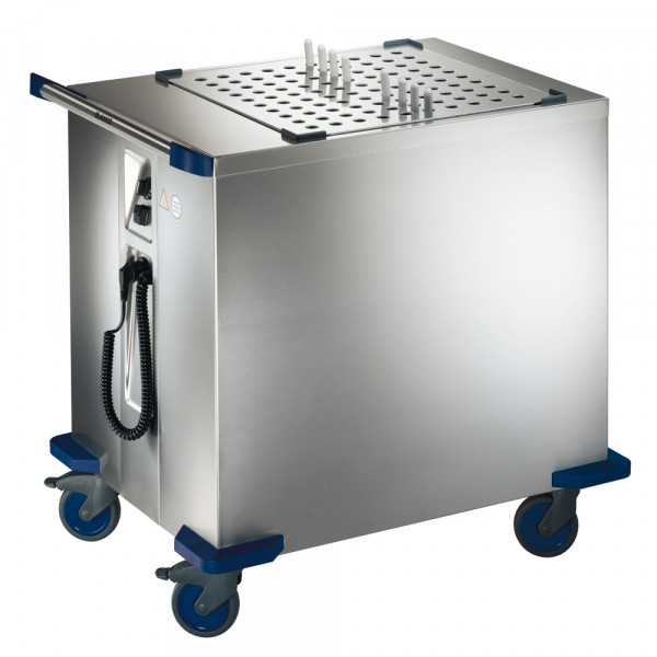 BLANCO Universalspender a. rostfreiem Edelstahl, 4 Lenkrollen Ø 125 mm, davon 2 mit Feststeller, beheizbar (Umluft) +30 °C bis +110 °C,,