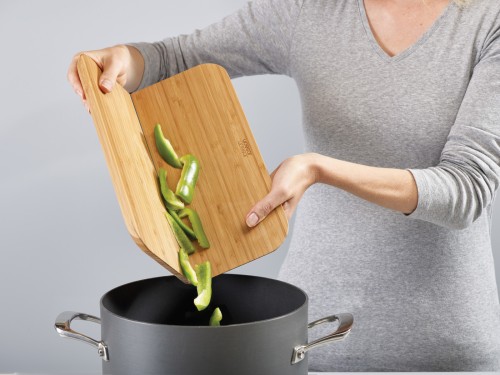 Joseph Joseph Cop2Pot Bamboo - Schneidebrett, klein- bamboo