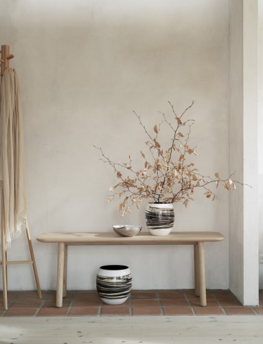 Stockholm Vase H 21.2 cm lignum, Maße: 225 x 225 x 212 mm