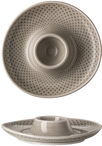 Junto Pearl Grey (grau) von Rosenthal, Eierbecher mit Ablage aus Porzellan