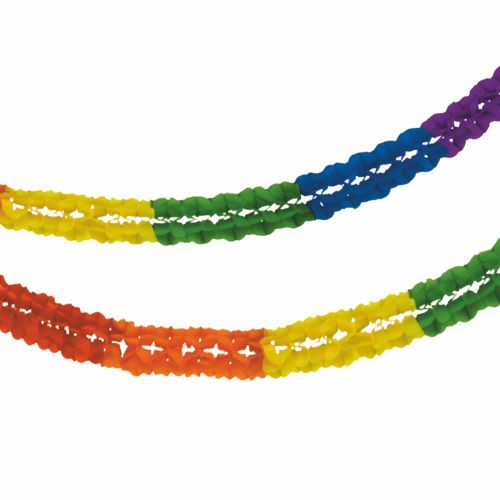 Großraumgirlande, Papier Ø 16 cm · 10 m "Rainbow" schwer entflammbar von PAPSTAR