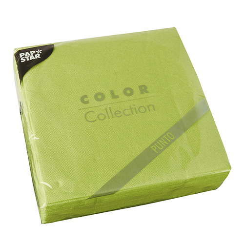 30 Servietten, 2-lagig "PUNTO" 1/4-Falz 38 cm x 38 cm apfelgrün mikrogeprägt von PAPSTAR