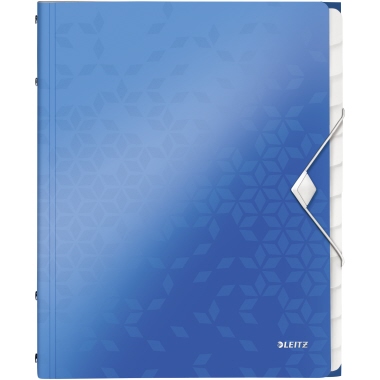 Leitz Ordnungsmappe WOW DIN A4 Polypropylen Farbe: blau Farbe des Fächerblocks: grau 12 Fächer