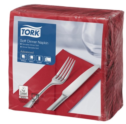 Tork Soft Dinnerserviette Bordeauxrot Advanced Bordeaux