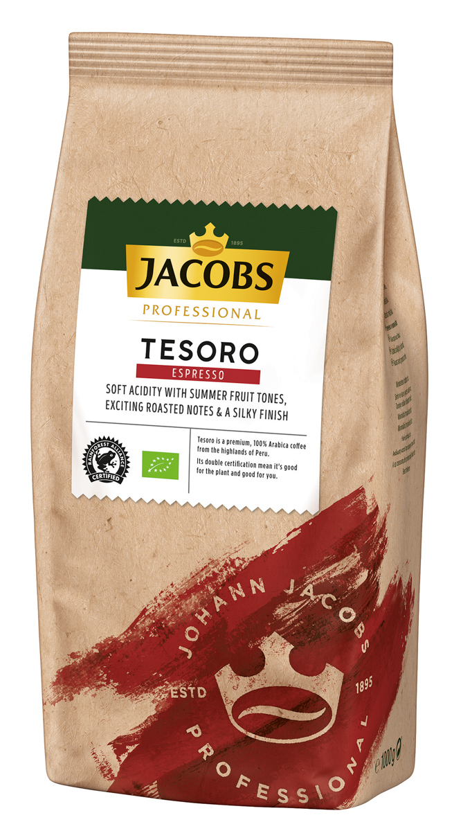 Jacobs Tesoro Espresso 1 KG Bio- und Rainforest-Alliance-zertifiziert