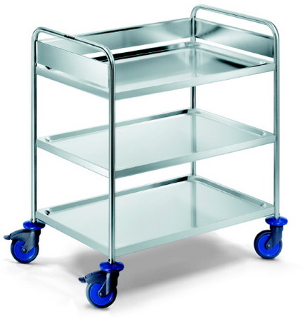 BLANCO-Transportwagen Modell ARW 9x6-3, mit 3 Borden, 18/10 Edelstahl mit 4 Lenkrollen, davon 2 mit Feststeller