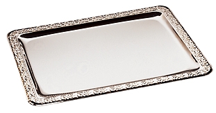 GN 1/1 Tablett -SCHÖNER ESSEN- 53 x 32,5 cm 18/0 Edelstahl, mit Dekorrand spülmaschinengeeignet stapelbar